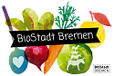 Logo BioStadt Bremen: Zeichnung verschiedener Obst und Gemüse