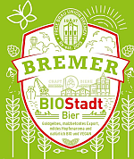 Ein Bild des Etiketts des BioStadt-Biers