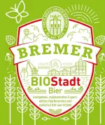 Ein Bild des Etiketts des BioStadt-Biers