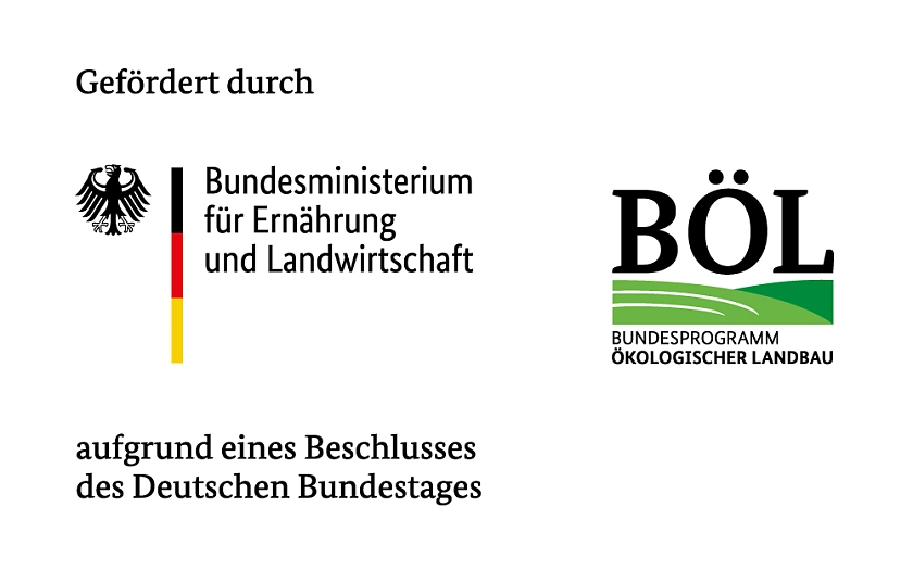 Logo: Gefördert durch das Bundesministerium für Ernährung und Landwirtschaft aus dem Bundesprogramm Ökologischer Landbau