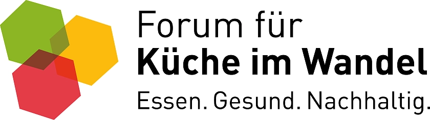 Logo Forum Küche im Wandel: drei überschneidende Sechsecke in gelb, grün und rot