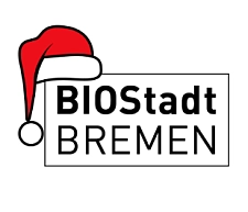 Logo BioStadt Bremen mit einer Weihnachtsmütze
