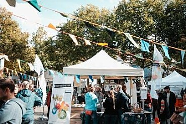 Der Stand der Biostadt Bremen auf dem Bio-Marktfest