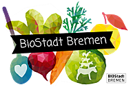 BioStadt Logo: Zeichnung verschiedener Obst und Gemüse